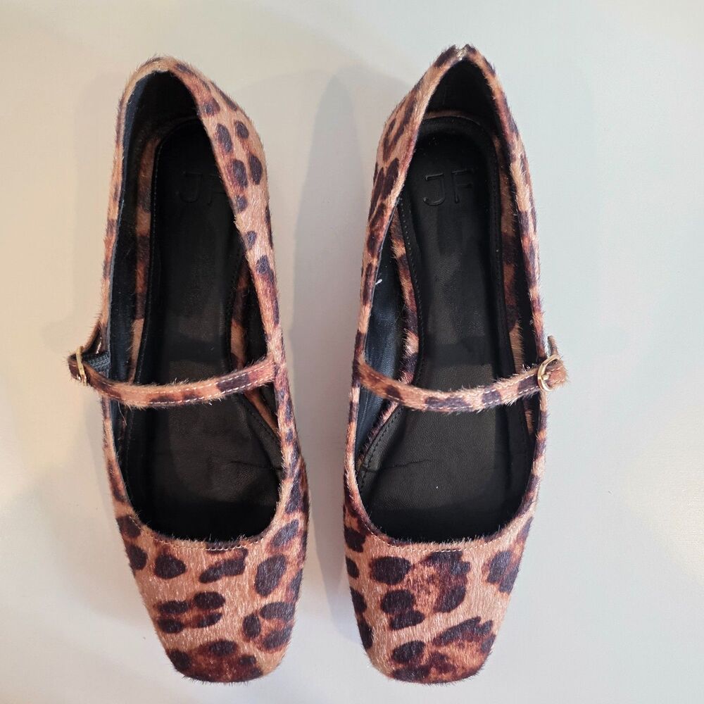 Just Fab Leopard Print Ballet Flats, Size 6 Poet Boho Feminine Balletcore